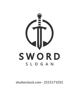 Sword logotipo design modelo protetor logotipo conceito ideia