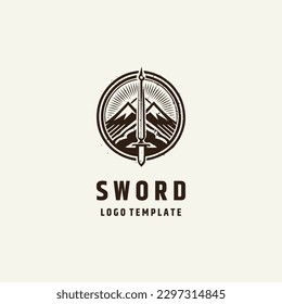 Schwert-Logo-Design, Vektorgrafik