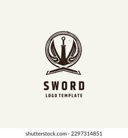 Schwert-Logo-Design, Vektorgrafik