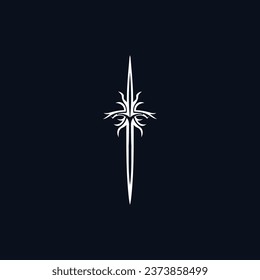 Ilustración vectorial de diseño de logotipo de espada