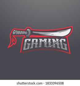 Vector de diseño de logotipo de espada con estilo de concepto de ilustración moderno para juegos