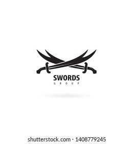 Sword logo graphic design concept. Editable sword element, can used as logotype, icon, template.