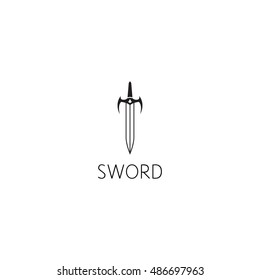 sword logo graphic design concept. Editable sword element, can be used as logotype, icon, template in web and print