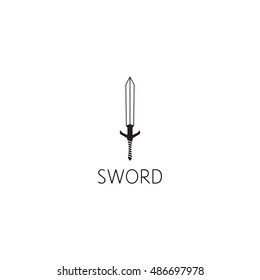 sword logo graphic design concept. Editable sword element, can be used as logotype, icon, template in web and print