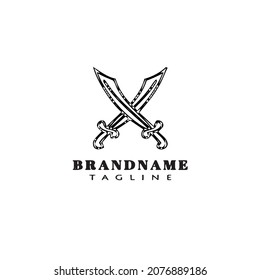 sword logo icon design template black modern isolated vector illustration