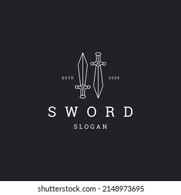 Plantilla de diseño de icono de logo de espada ilustración vectorial