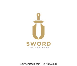 Vector de diseño de icono de logotipo de espada