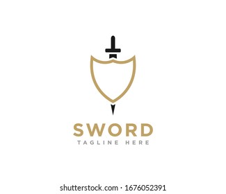 Sword Logo Icon Design Vector