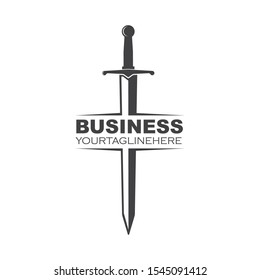 sword logo icon vector illustration design template