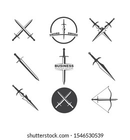 sword logo icon vector illustration design template