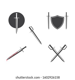 sword logo icon vector illustration design template