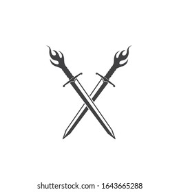 sword logo icon vector illustration design template