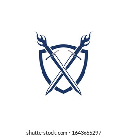 sword logo icon vector illustration design template