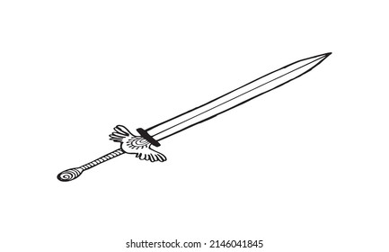 plantilla de diseño de ilustración de vector de icono de espada