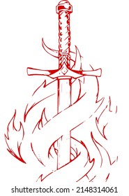 Sword logo icon vector illustration design. Tattoo sword. 