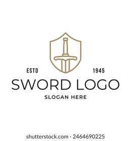 Sword logo icon vector illustration design isolated on white background