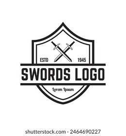Sword logo icon vector illustration design isolated on white background