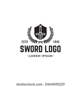 Sword logo icon vector illustration design isolated on white background