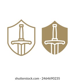 Sword logo icon vector illustration design isolated on white background