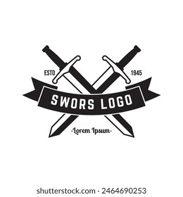 Sword logo icon vector illustration design isolated on white background