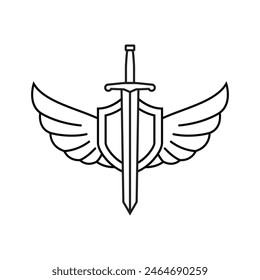 Schwert Logo Symbol Vektorillustration Design isoliert auf weißem Hintergrund