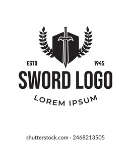 Sword logo icon vector illustration design isolated on white background