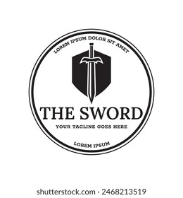 Sword logo icon vector illustration design isolated on white background