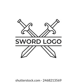 Schwert Logo Symbol Vektorillustration Design isoliert auf weißem Hintergrund