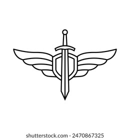 Sword logo icon vector illustration design isolated on white background