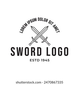 Sword logo icon vector illustration design isolated on white background