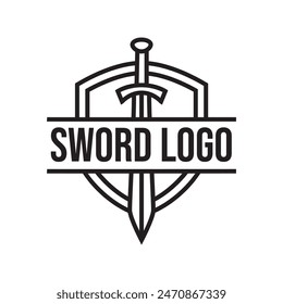 Sword logo icon vector illustration design isolated on white background