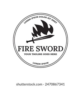 Diseño aislado de la Ilustración vectorial del icono del logotipo de la espada sobre fondo blanco