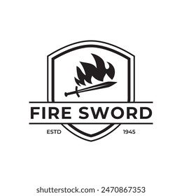 Sword logo icon vector illustration design isolated on white background