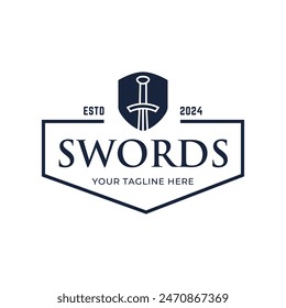 Sword logo icon vector illustration design isolated on white background