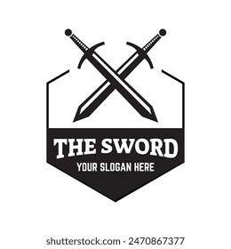 Sword logo icon vector illustration design isolated on white background