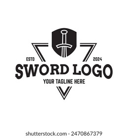 Sword logo icon vector illustration design isolated on white background