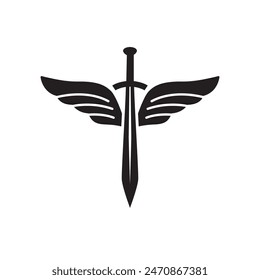 Sword logo icon vector illustration design isolated on white background