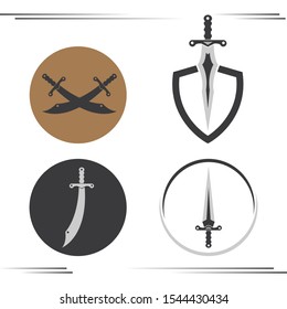 sword logo icon vector in simple style