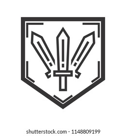 Sword logo. Knight Icon. Warrior Symbol. Vector eps 08.