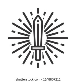 Sword logo. Knight Icon. Warrior Symbol. Vector eps 08.