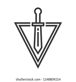 Sword logo. Knight Icon. Warrior Symbol. Vector eps 08.