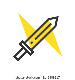 Sword logo. Knight Icon. Warrior Symbol. Vector eps 08.