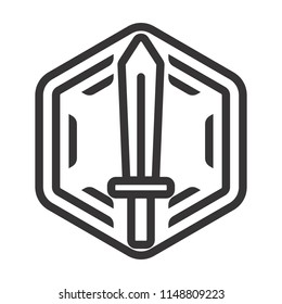 Sword logo. Knight Icon. Warrior Symbol. Vector eps 08.
