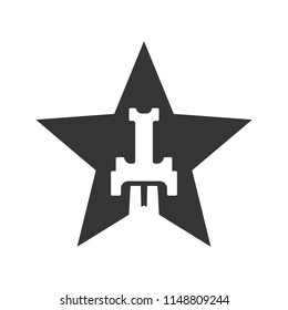 Sword logo. Knight Icon. Warrior Symbol. Vector eps 08.