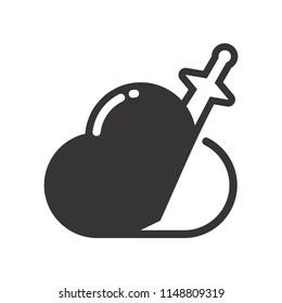 Sword logo. Knight Icon. Warrior Symbol. Vector eps 08.