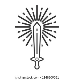 Sword logo. Knight Icon. Warrior Symbol. Vector eps 08.