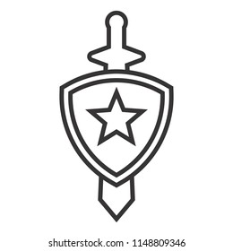 Sword logo. Knight Icon. Warrior Symbol. Vector eps 08.