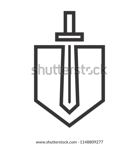 Sword logo. Knight Icon. Warrior Symbol. Vector eps 08.