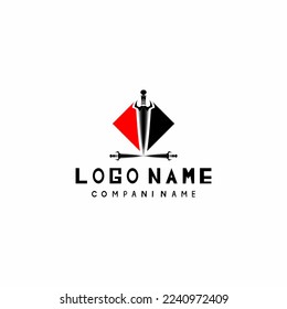sword logo on white background vector file