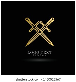 Sword Logo. Symbol and Icon Vector Template.